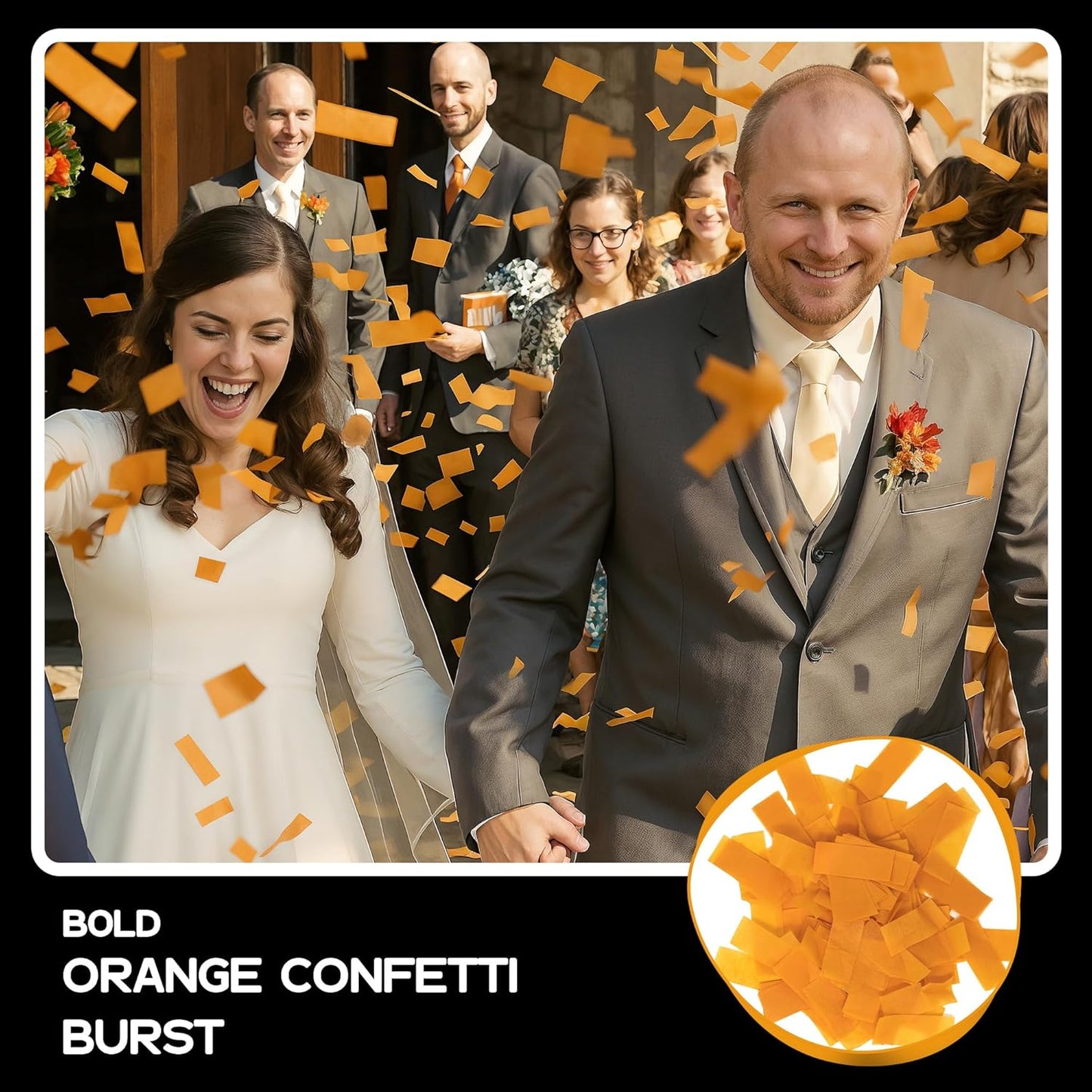 Ultimate Confetti, Orange Biodegradable Confetti – Rectangular Fluttering Tissue Paper Confetti for Cannon and Launcher use – Best for Gender Reveal, Parties, Concerts and Weddings - 20 lb, 320 oz