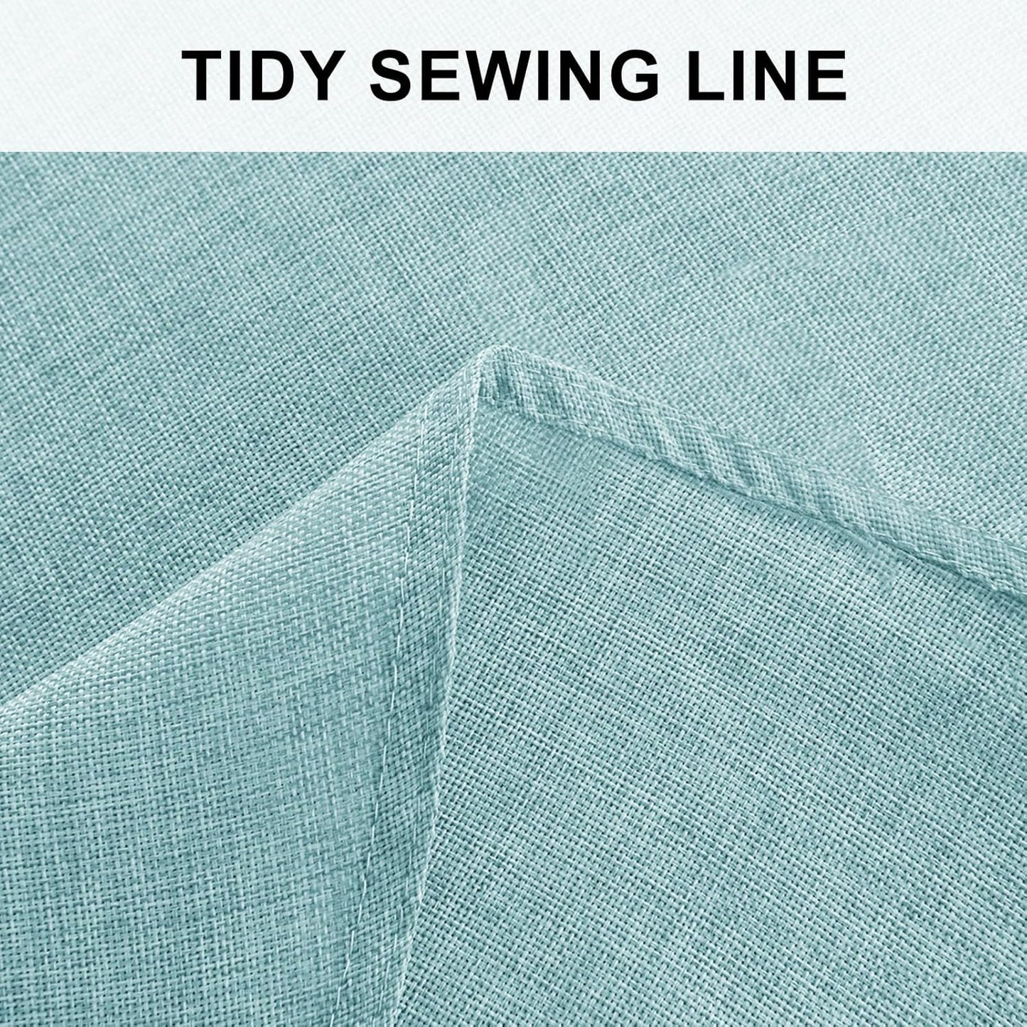 Hiasan Linen Tablecloth 40 Inch Round - Wrinkle and Stain Resistant Washable Polyester Fabric Table Cloth for Dining Room Kitchen Party, Aqua
