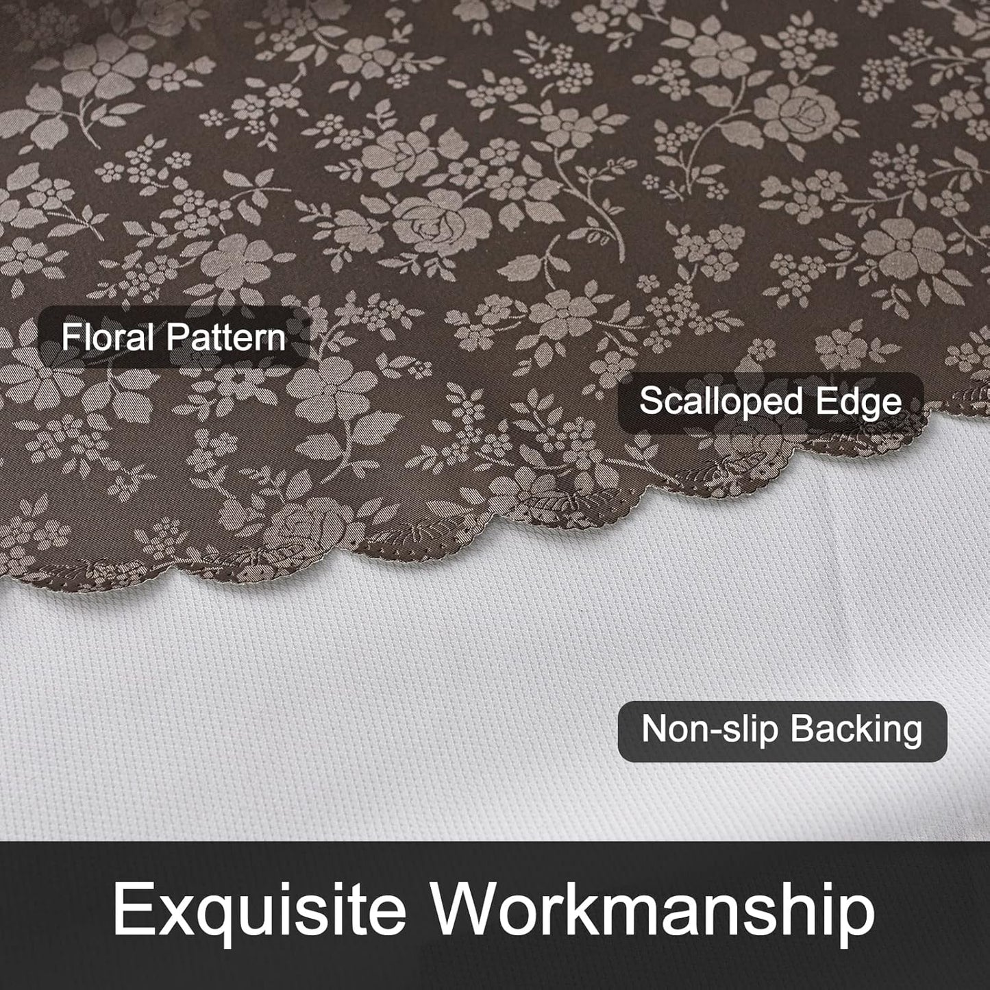 Smiry Round Table Cloth, Waterproof Heavy Duty Vinyl Tablecloths, Wipeable Washable Table Cover for Kitchen and Dining Room (Coffee, 70" Round)