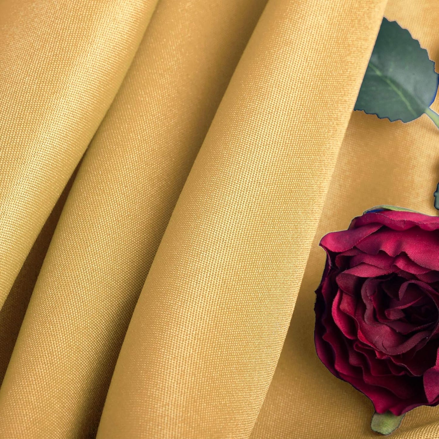Ascoza 2pack 120 Inch Gold Round Tablecloth in Washable Polyester Fabric for Wedding/Banquet/Restaurant/Parties