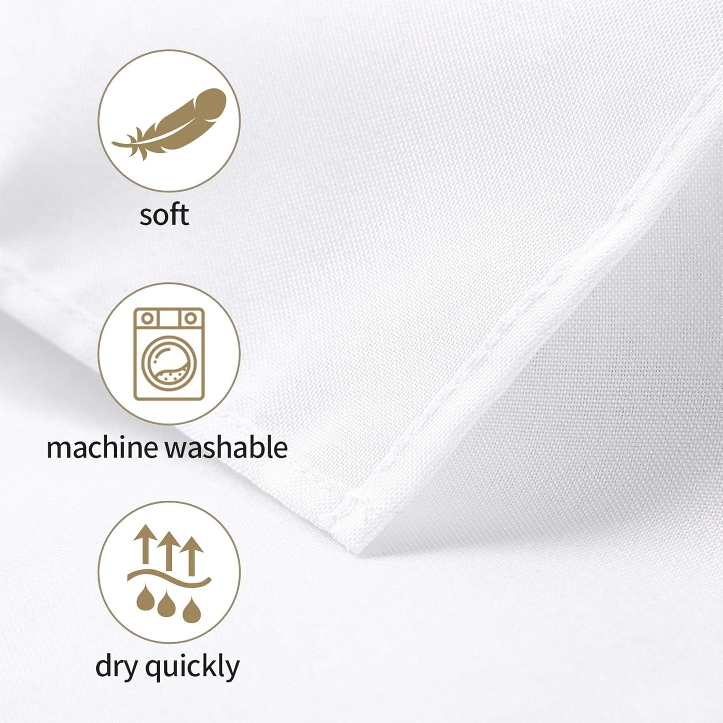 Ascoza 6pack 60x102 Inch White Rectangular Tablecloth 6 Feet Table Cloth in Polyester Fabric for Wedding/Banquet/Restaurant/Parties