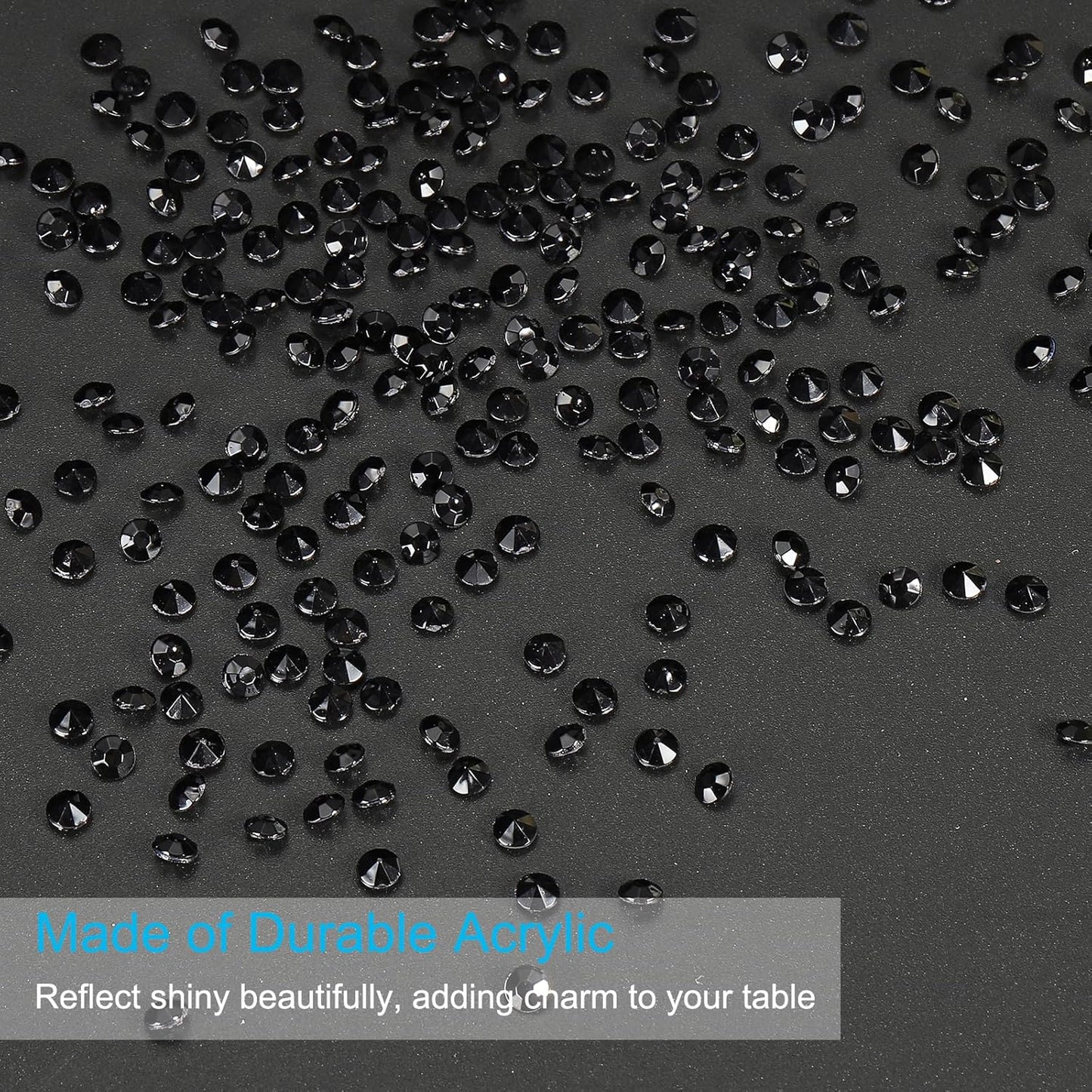 PATIKIL 4000 Pcs Wedding Table Scatter Confetti Crystals 6 mm Acrylic Diamonds Vase Fillers Gems for Table Centerpiece Decorations Party Vase Beads, Black