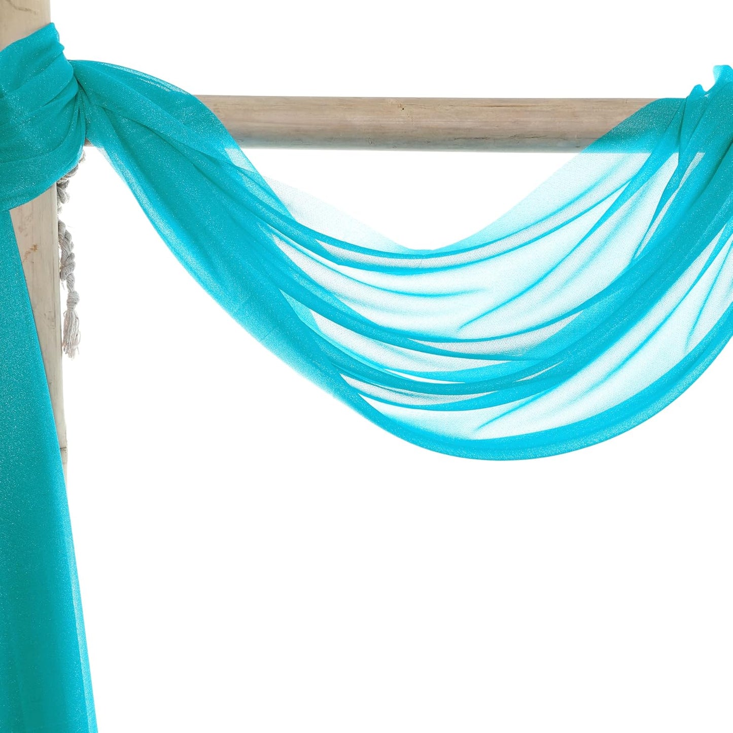 VDS Pack of 1 Panel (30 Inch X 100 Feet) Wedding Arch Draping Fabric Sheer Chiffon Fabric Drapery for Wedding Ceremony Reception Swag Backdrop Canopy Chuppah ARBO Altars Decoration (Peacock Blue)