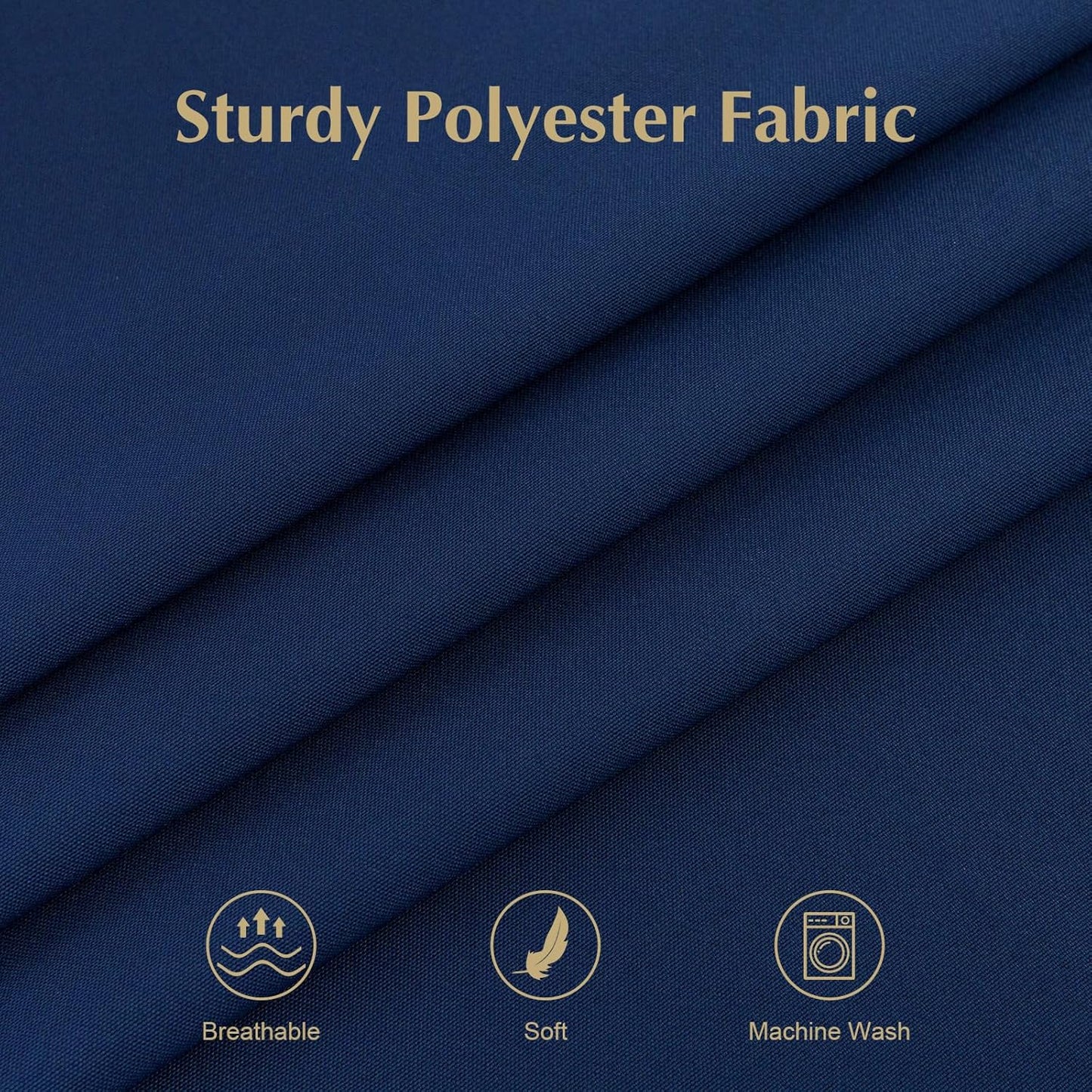 2 Pack Round Table Cloth 60 Inch Navy Tablecloth Washable Polyester Solid Dining Table Cover for Birthday Party Dinner Holiday Outdoor Indoor