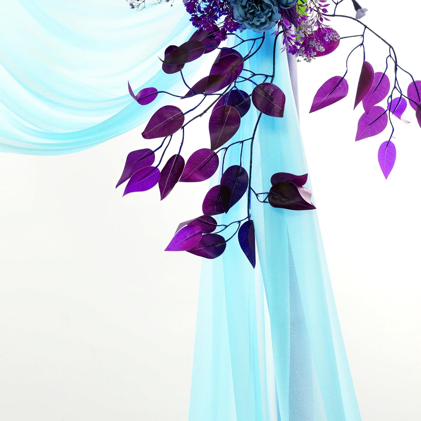 VDS Pack of 1 Panel (30 Inch X 30 Feet) Wedding Arch Draping Fabric Sheer Chiffon Fabric Drapery for Wedding Ceremony Reception Swag Backdrop Canopy Chuppah ARBO Altars Decoration (Teal)