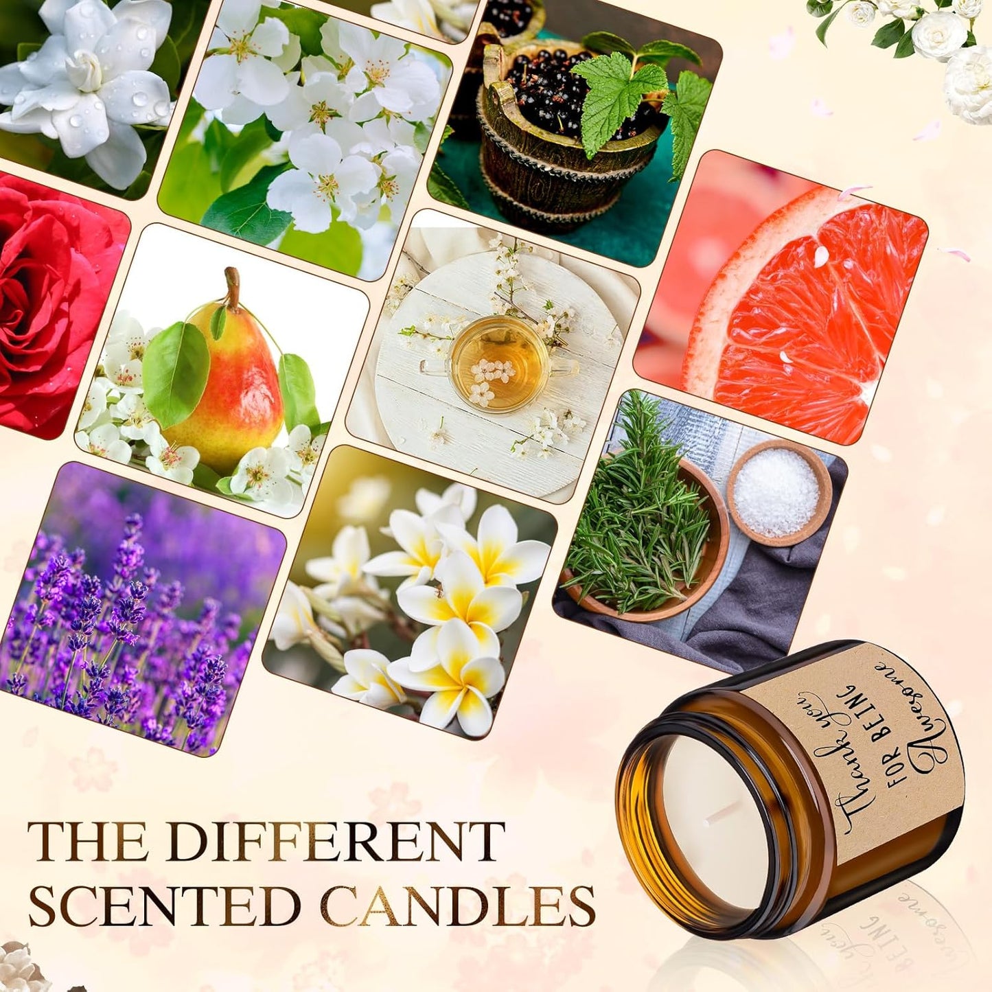 MTLEE 20 Pcs Thank You Gifts Candles 3.5 oz Employee Appreciation Inspirational Scented Soy Wax Candle Thank You Gift Christmas Gifts for Coworker Women Volunteer Teacher(Thank You,Brown)