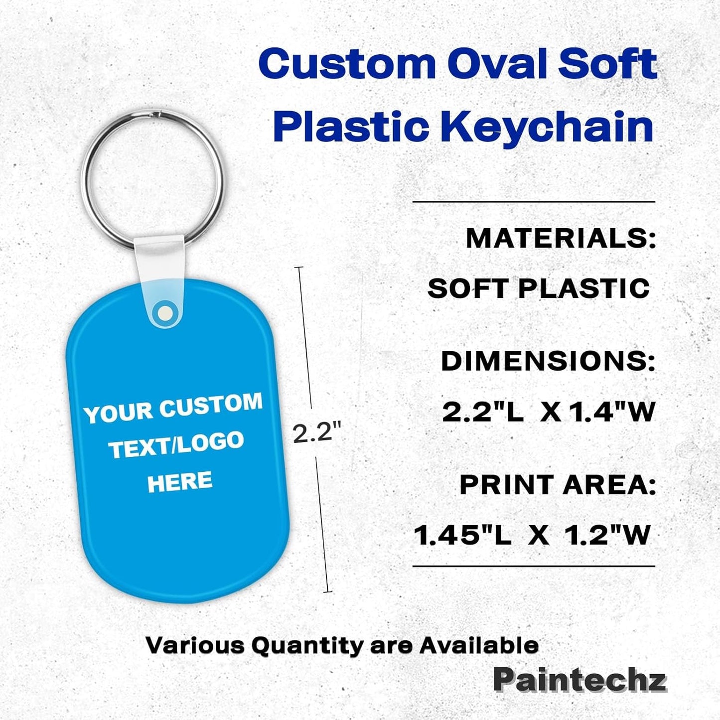 Custom Oval Soft Keychains 700 Pack, Personalized Logo, Text Bulk - Perfect for Tradeshows, Party Favors, Campaign Gifts - Customizable Key Tags
