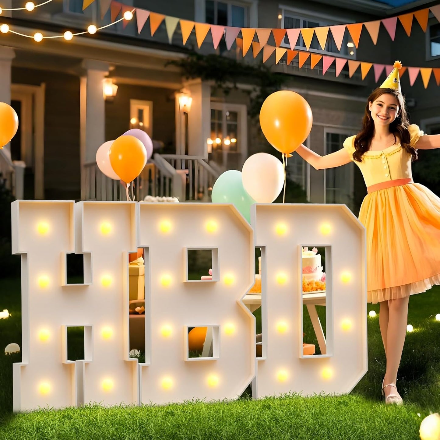 imprsv 3FT Block Marquee Letters Light Up Letters for Birthday Baby Shower Party Backdrop Decor, Large Light Up X for Wedding Decorations Engagement Party Decorations