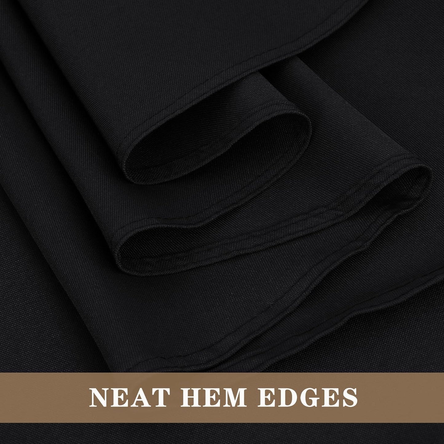 Fitable 6 Pack Black Square Tablecloths - 70 x 70 Inches - Stain Resistant and Reusable Table Clothes, Polyester Fabric Table Covers for Dining, Card Tables, Coffee Tables
