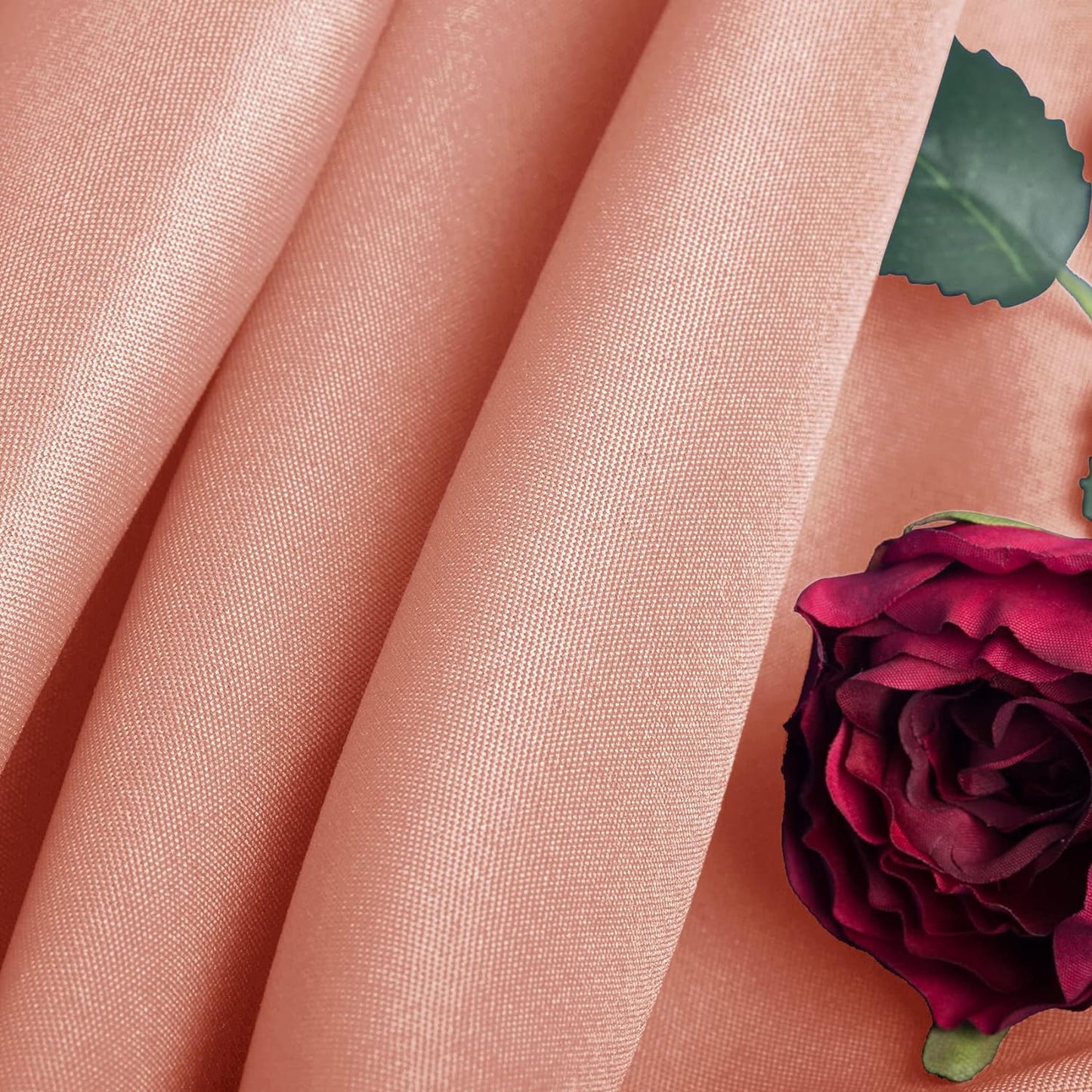 Ascoza 2pack 120 Inch Dusty Pink Round Tablecloth in Washable Polyester Fabric for Wedding/Banquet/Restaurant/Parties