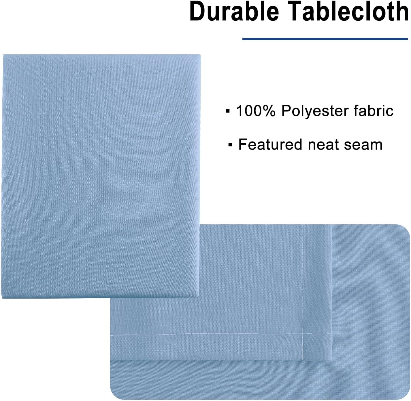 Hiasan Dusty Blue Rectangle Tablecloth - Waterproof Washable Polyester Fabric Table Cloth for Buffect Dining Birthday Party Wedding, 54 x 80 Inch