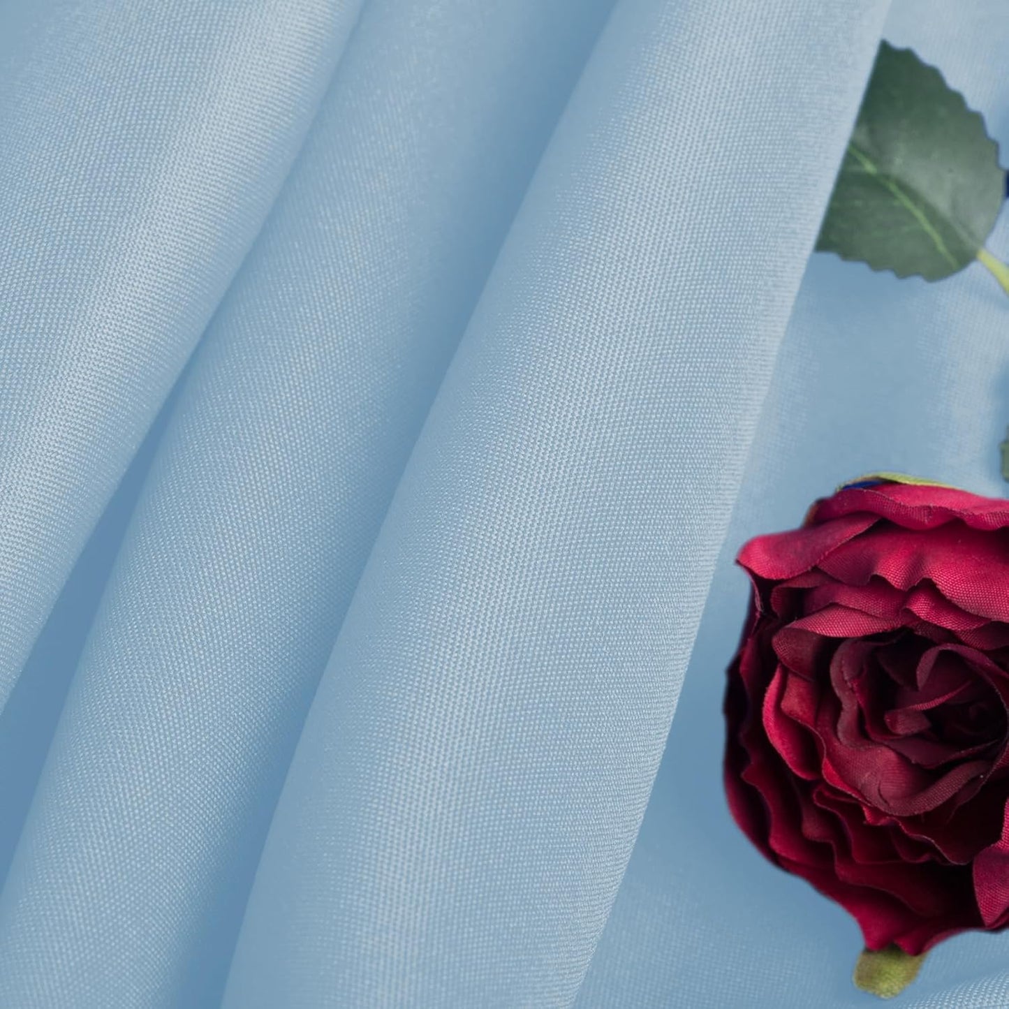 Ascoza 2pack 120 Inch Blue Mist Round Tablecloth in Washable Polyester Fabric for Wedding/Banquet/Restaurant/Parties-130GSM