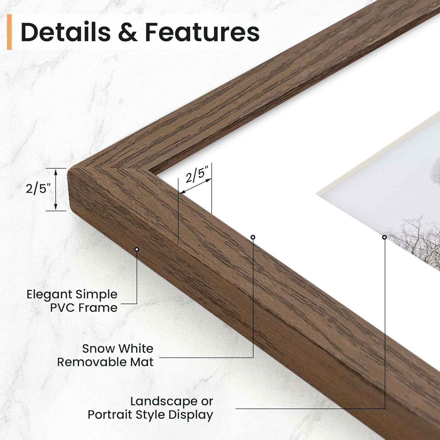 4x6 inch Picture Frame, 4x6 Photo Frames with 3.5x5 Removable Mat - High Definition Plexiglass - Vertical and Horizontal Display - Wall Hanging Frame - Walnut Color, 12 Pack