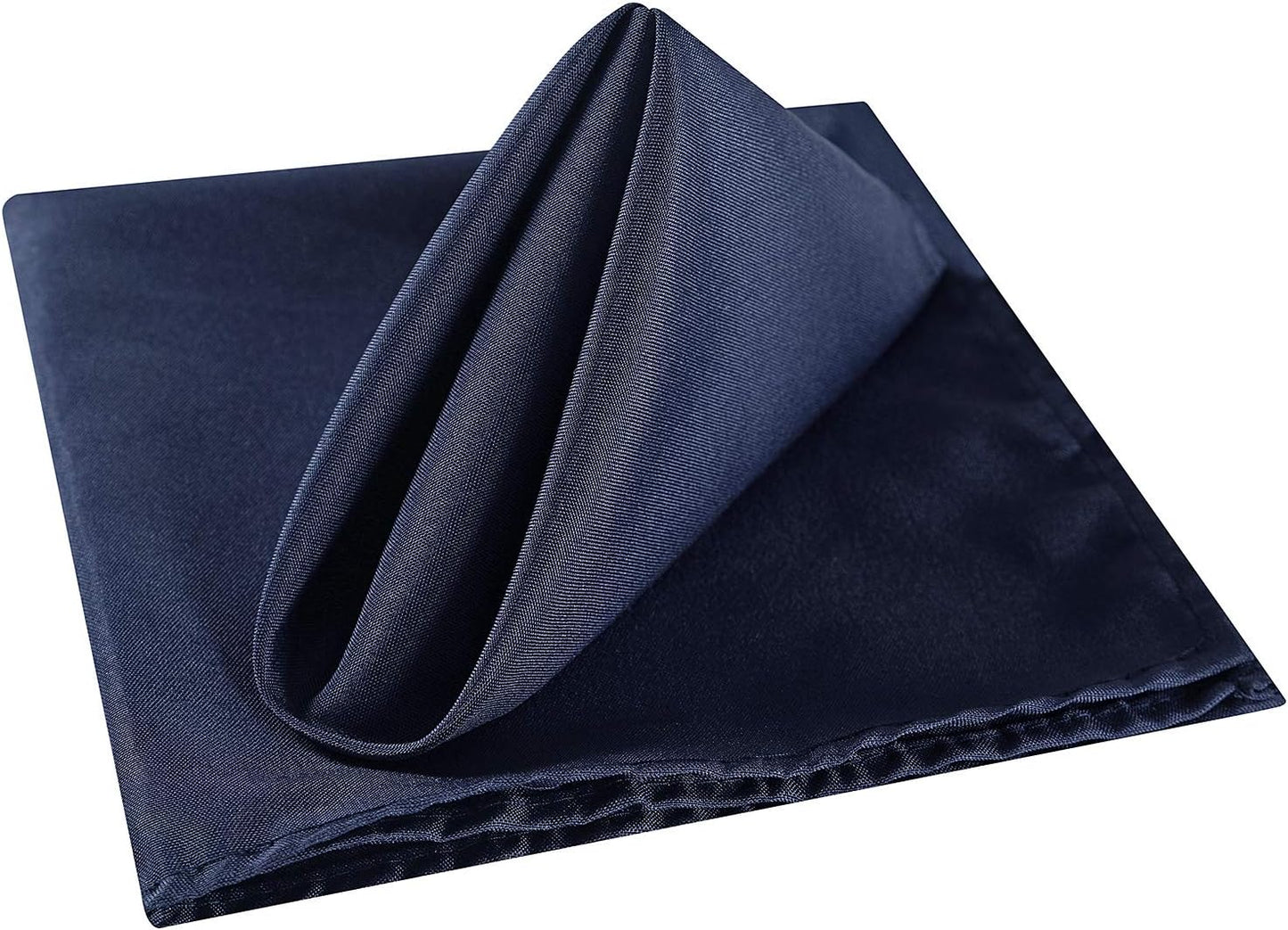 Cloth Napkins 17x17 inch Washable Polyester Dinner Napkins Soft Table Napkins for Wedding Party Dining Banquet(Navy,12PCS)