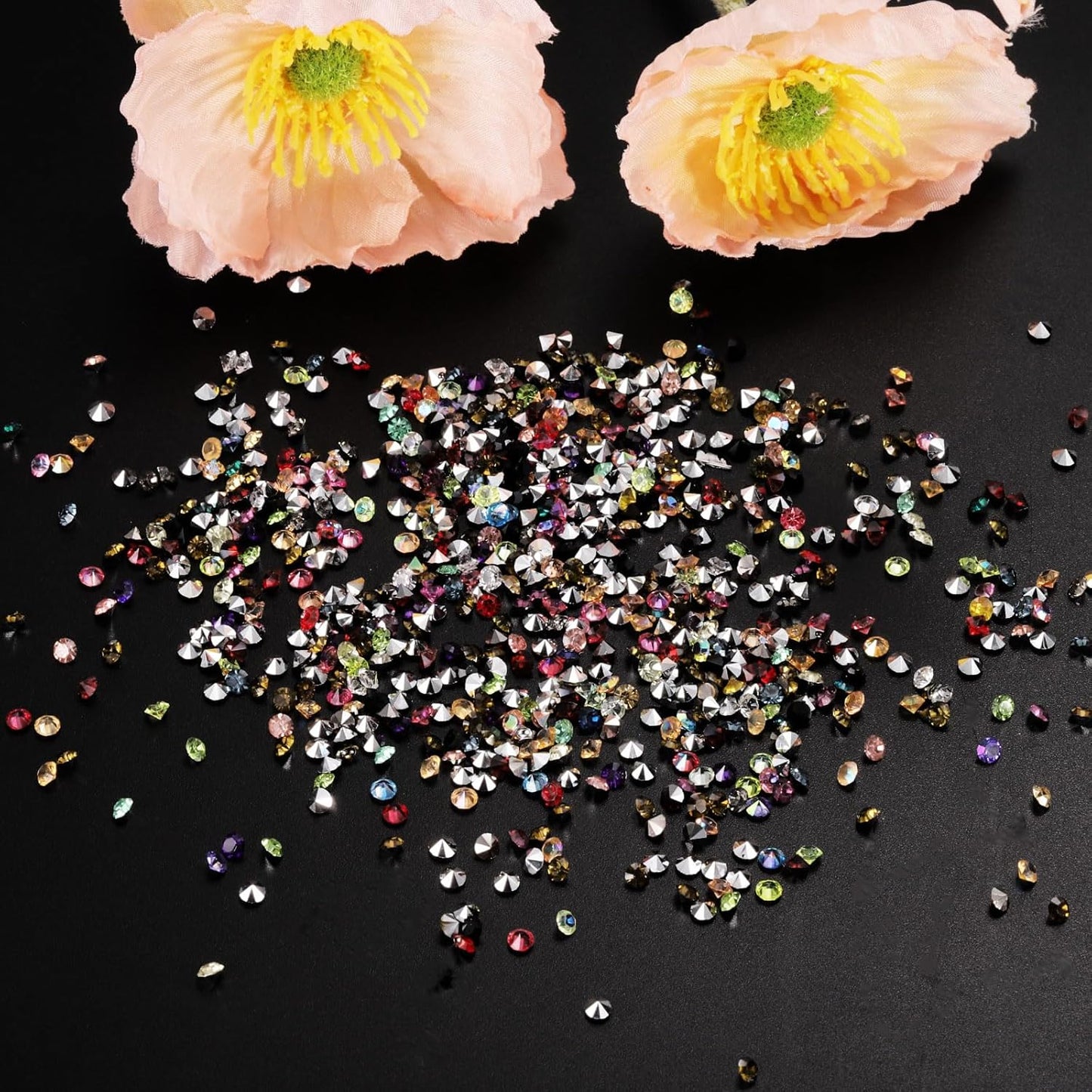 PATIKIL 14000Pcs Wedding Table Scatter Confetti Crystals 3mm Acrylic Diamonds Vase Fillers Gems for Table Centerpiece Decorations Bridal Shower Party, Orange AB