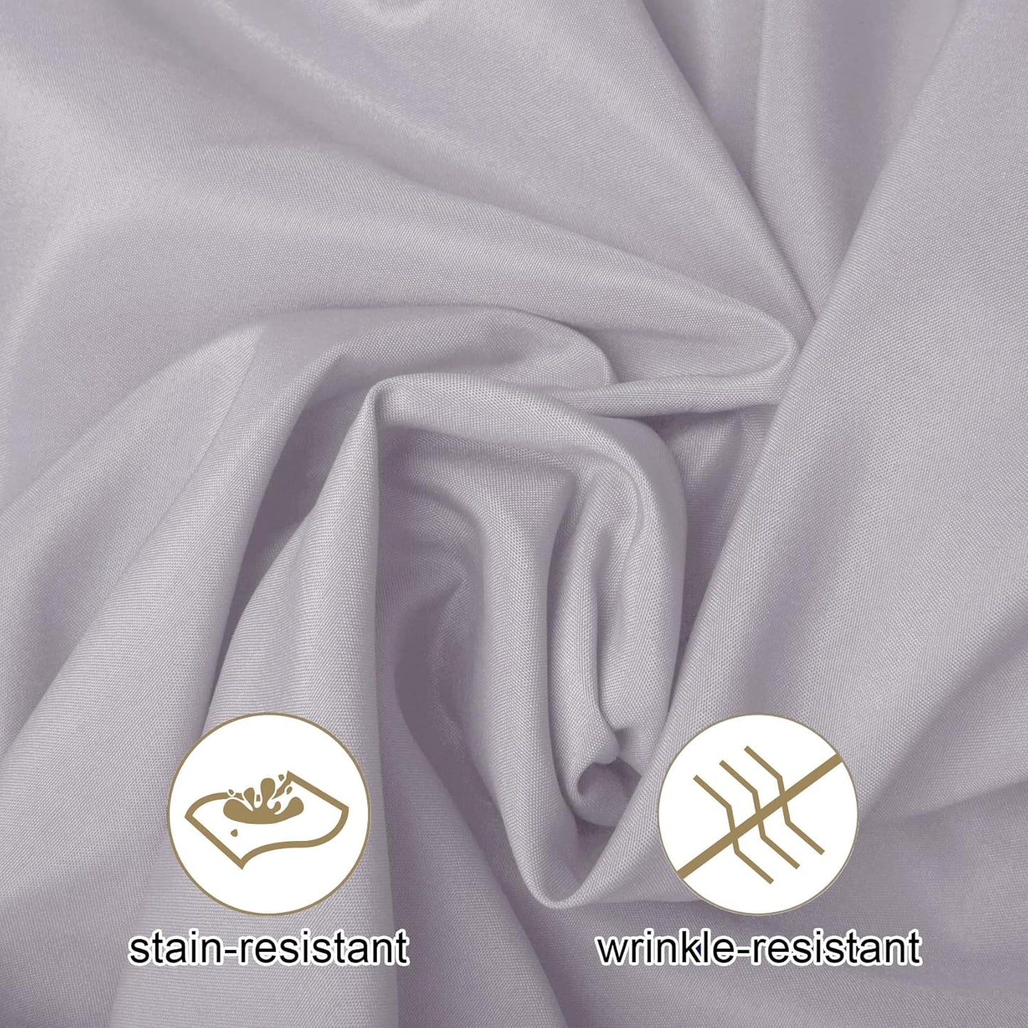 Ascoza 2pack 108 Inch Silver Round Tablecloth in Washable Polyester Fabric for Wedding/Banquet/Restaurant/Parties