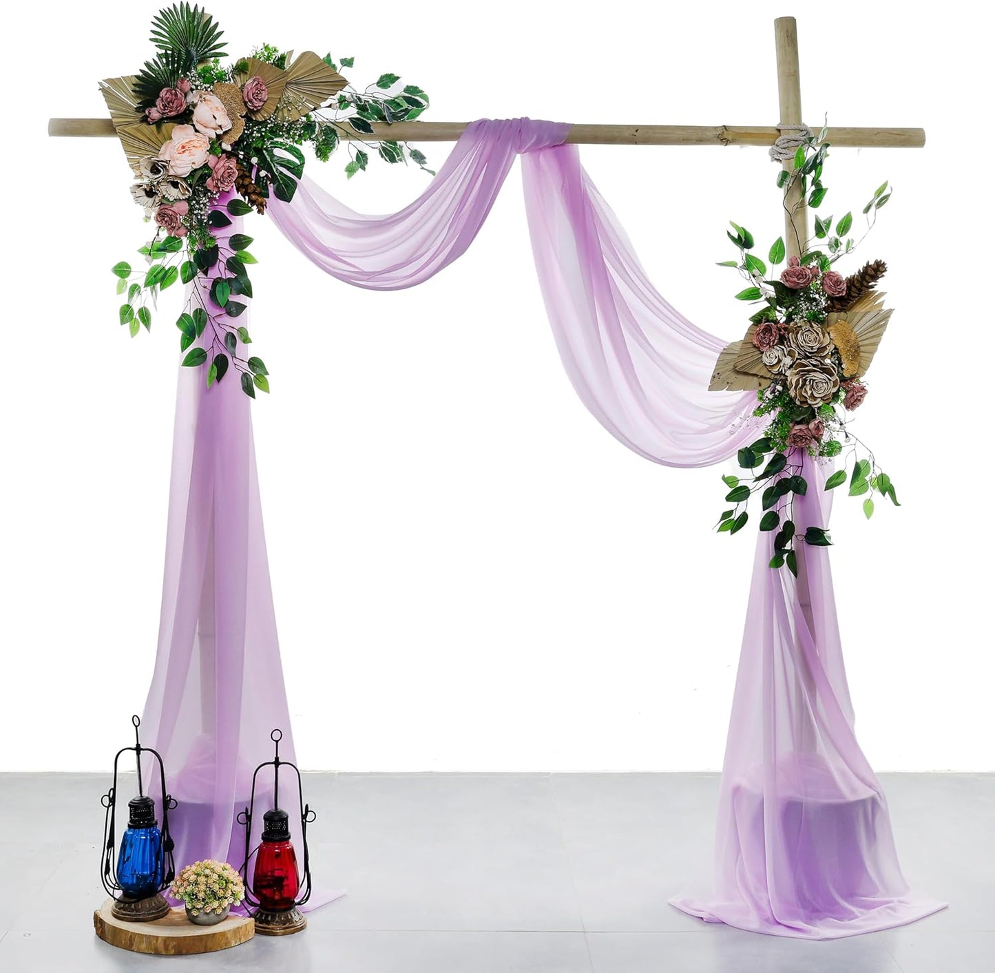 VDS Pack of 1 Panel (30 Inch X 40 Feet) Wedding Arch Draping Fabric Sheer Chiffon Fabric Drapery for Wedding Ceremony Reception Swag Backdrop Canopy Chuppah ARBO Altars Decoration (Orchid)