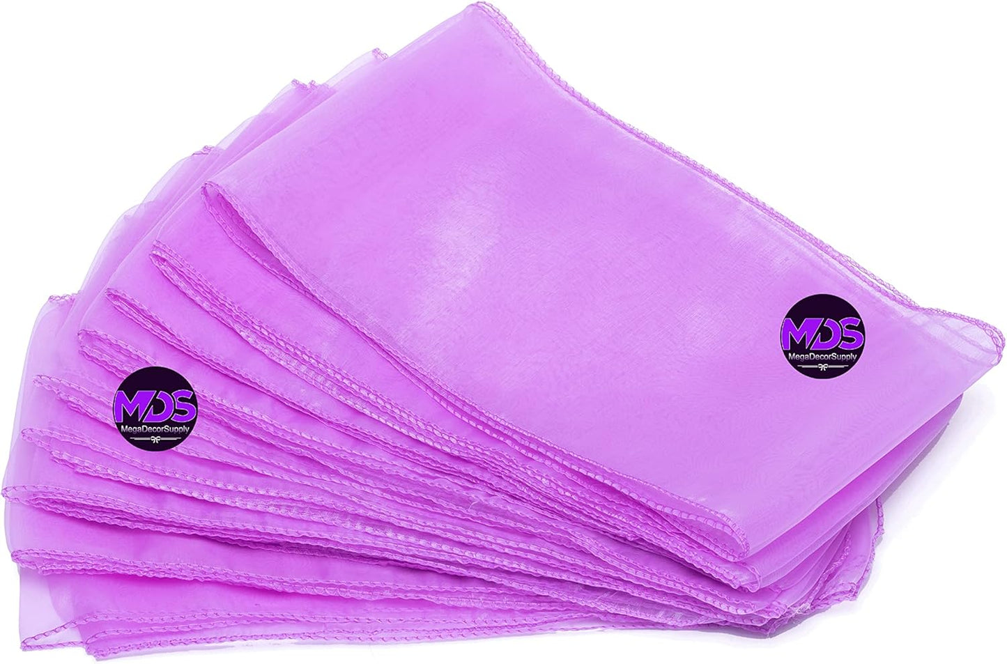 MDS Pack of 150 PCS Organza Chair Sashes Wider Dining Chair Bows Ribbon Tie Back for Wedding Party Birthday Bridal Shower Reception Event Banquet Home Chair Cover Decoration - Light Purple