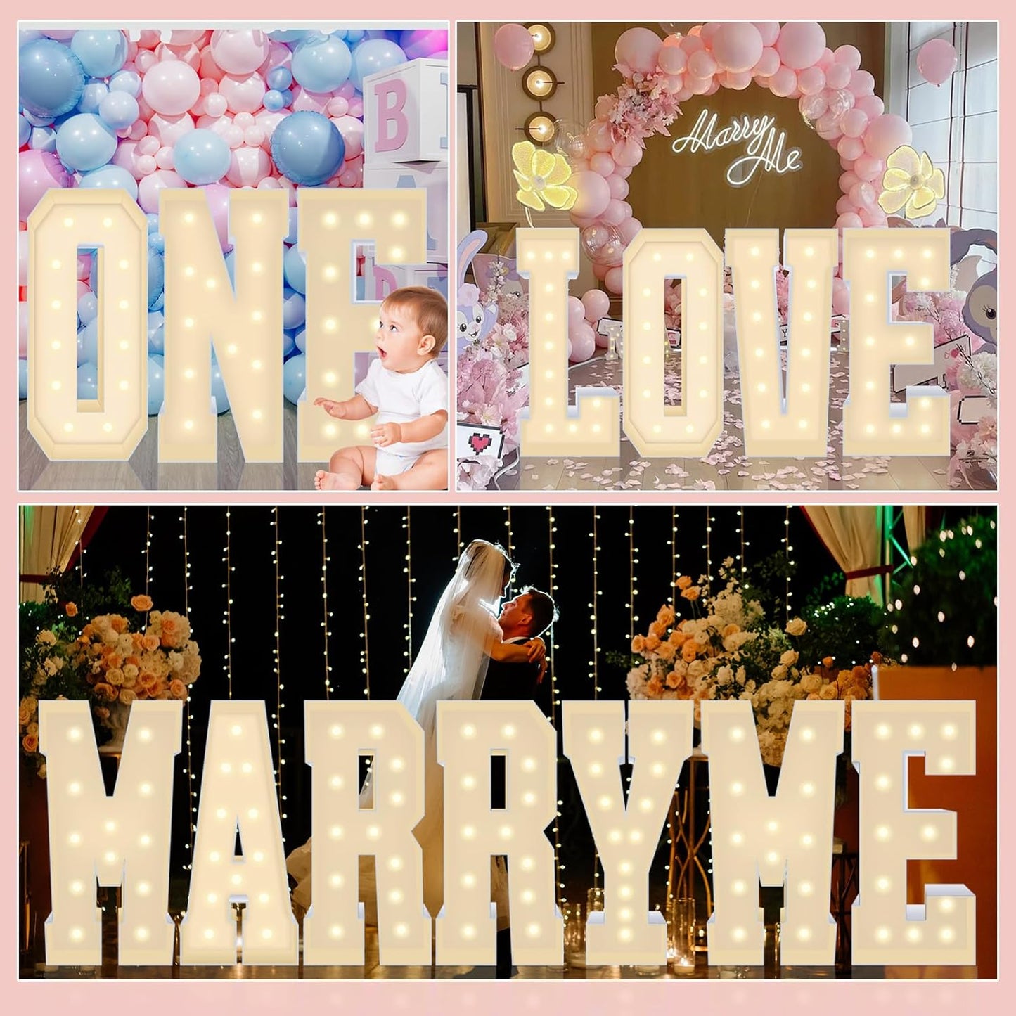 4FT Marquee Plastic Letters U - Light up Letters U Are Made from Corrugated Plastic Board - Quick Assembly Without Tools, Disassembled Components Can Be Used for Garage Sale Signs, Yard Sale Signs