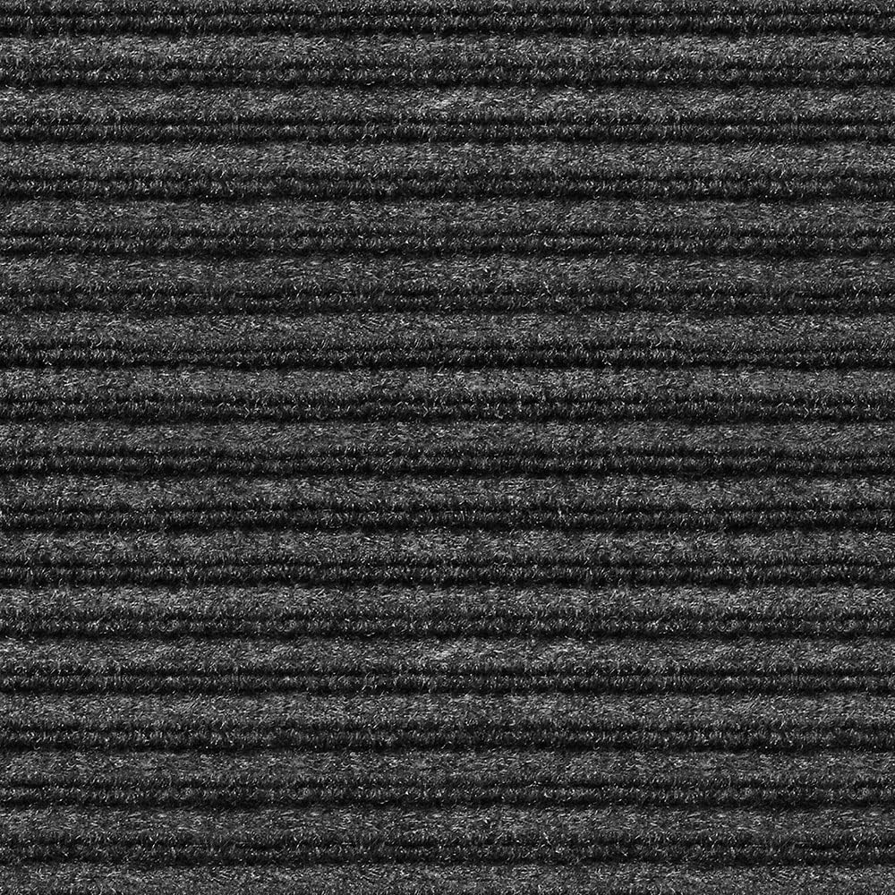 House, Home and More Indoor Outdoor Double-Ribbed Carpet Runner with Skid-Resistant Rubber Backing - Smokey Black - 3 Feet x 25 Feet