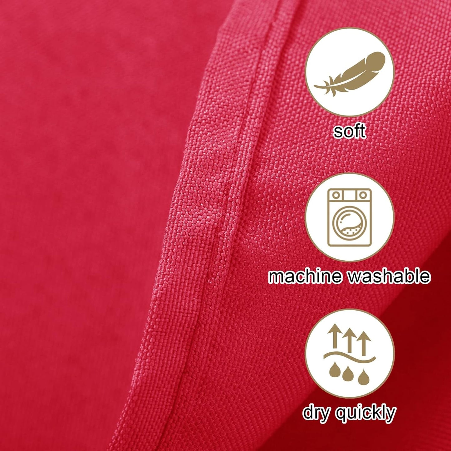 Ascoza 2pack 132 Inch Red Round Tablecloth in Washable Polyester Fabric for Wedding/Banquet/Restaurant/Parties…