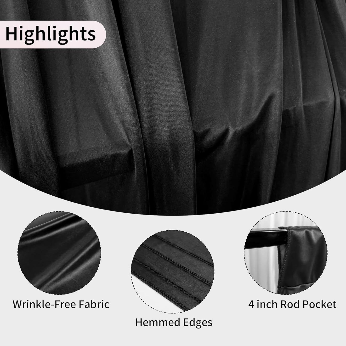 40x10ft Backdrop Curtains for Parties, 8 Panels 5x10ft Curtains Photography Drapes Rod Pocket Curtain Backdrop for Birthday Wedding Baby Shower Home Decor