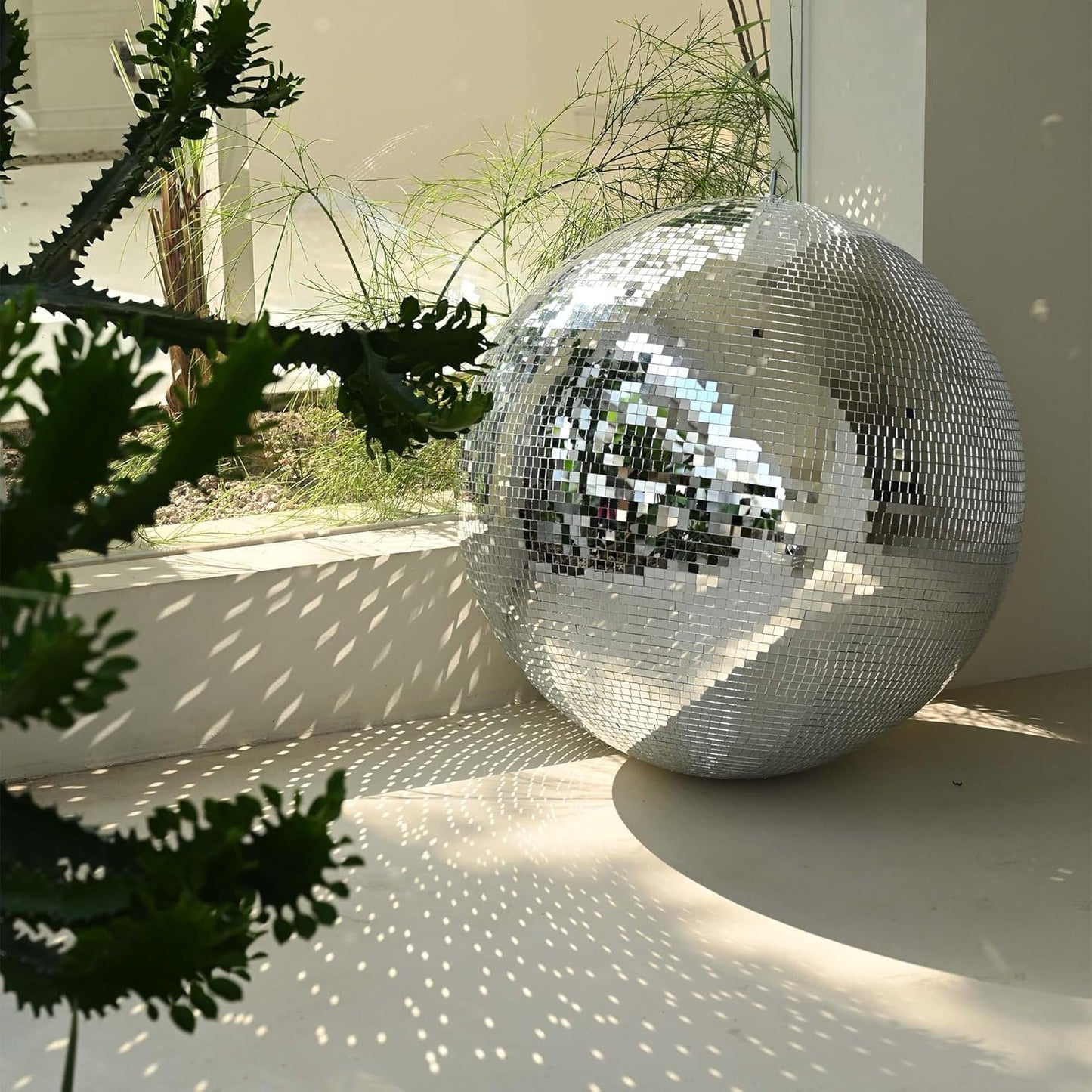 Yescom 24" Large Disco Ball Mirror Big Hanging Glass Decoration for 70s 80s Party Events Wedding DJ Dance Club Bar Stage Lighting Business Holiday Home Decor Silver