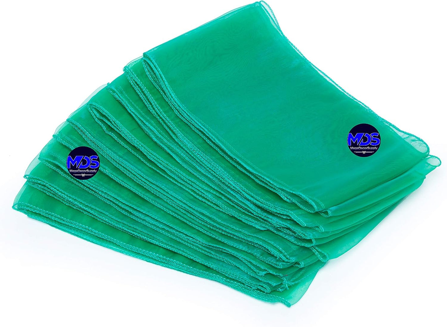 MDS Pack of 200 PCS Organza Chair Sashes Wider Dining Chair Bows Ribbon Tie Back for Wedding Party Birthday Bridal Shower Reception Event Banquet Home Chair Cover Decoration - Green