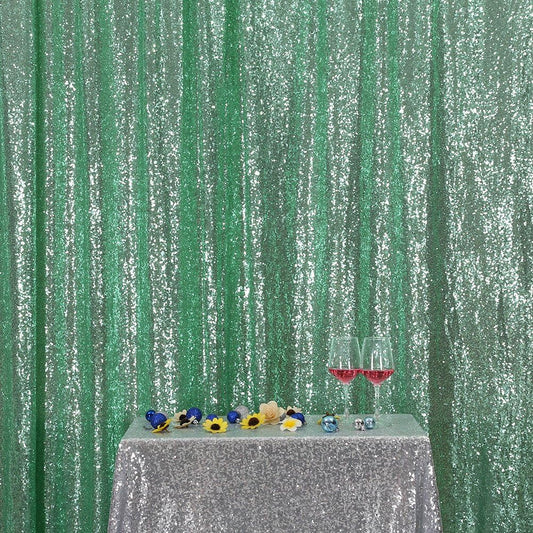 Poise3EHome Mint Green Sequin Backdrop, 10Ft x 10Ft Glitter Photography Background Curtains, Sequence Drapes for Party Baby Shower Wedding Birthday Christmas Thanksgiving Halloween Decoration