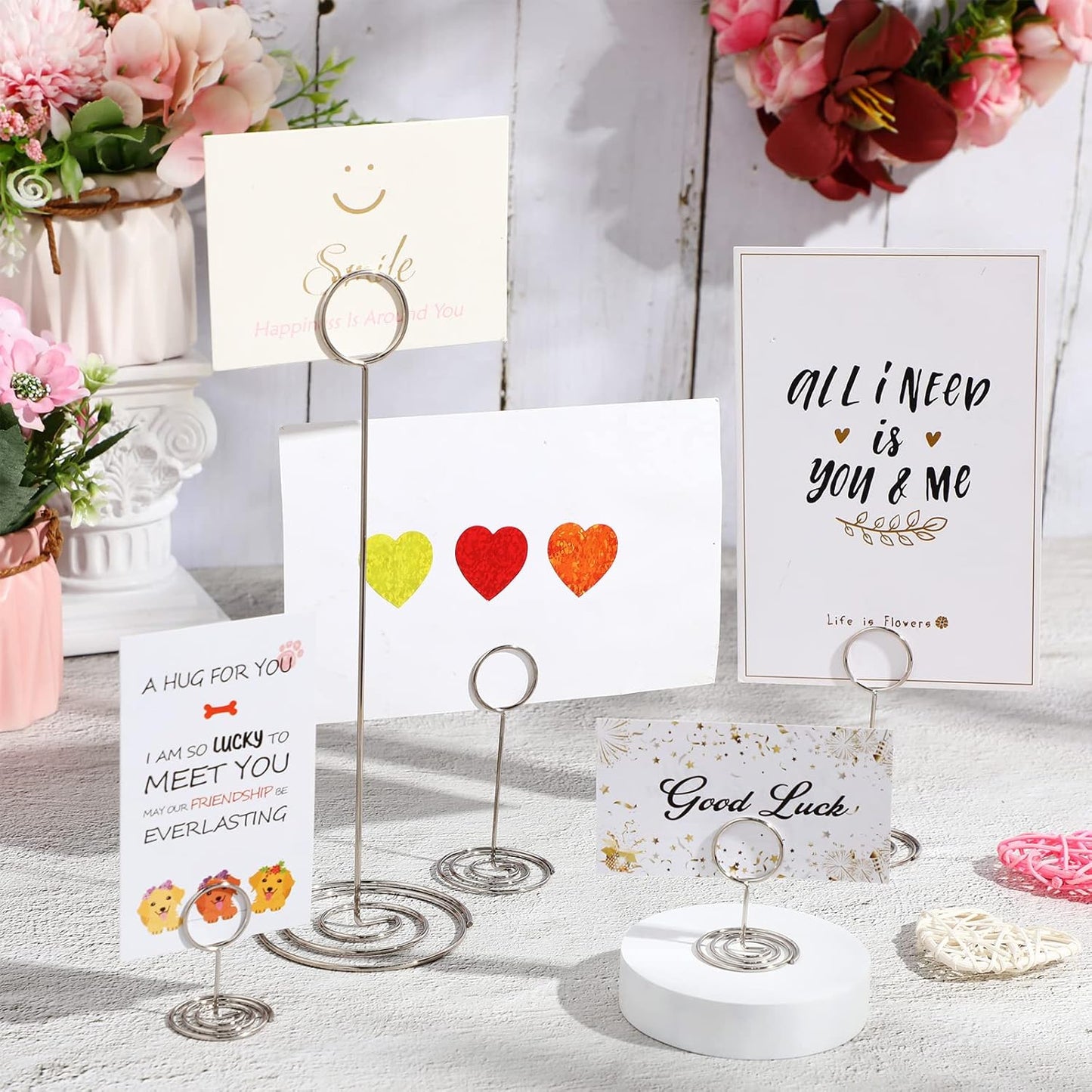 Teling 36 Pieces Table Number Holders 3 Size Place Card Holder Name Numbers Menu Memo Note Card Picture Photo Clip Stand Table Sign for Wedding Anniversary Party Display(Silver)