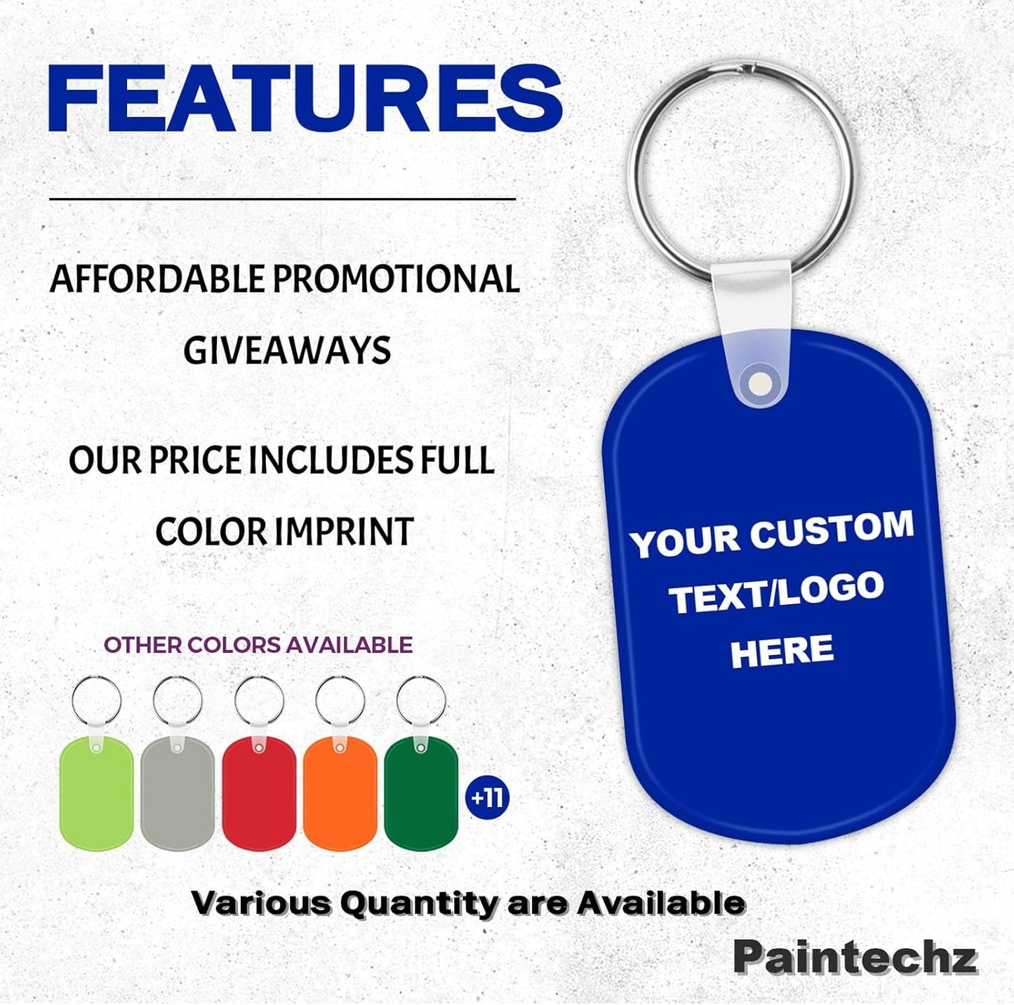 Custom Oval Soft Keychains 50 Pack, Personalized Logo, Text Bulk - Perfect for Tradeshows, Party Favors, Campaign Gifts - Customizable Key Tags