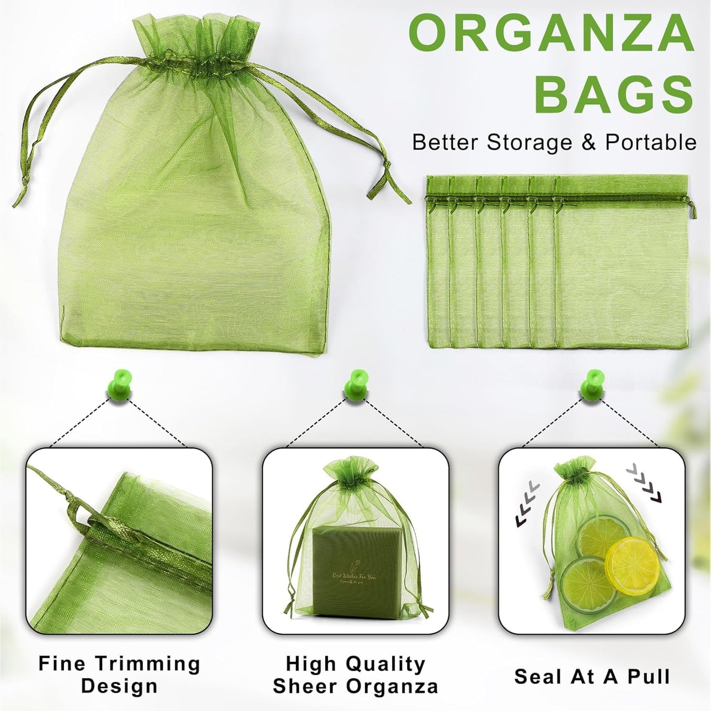 ANZNKU 100 Pack Assorted Colors Organza Bags 4 x 6 inch, Mesh Bags Drawstring, Small Gift Bag Jewelry Bag for Wedding Party Favor