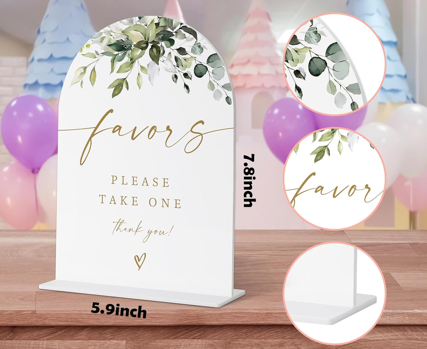 Please Take One Sign, Gift Table Sign, Greenery Gold Bridal Shower Decorations, Wedding Signs for Ceremony and Reception, Engagement Decor, Wedding Table Acrylic Decor, Bachelorette Party Favors - 31