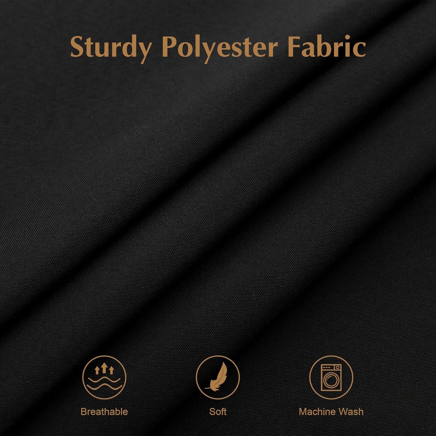 2 Pack Small Square Table Cloth 36X36 Inch Black Washable Fabric Tablecloth Polyester Solid Table Cover for Night Stand End Table Side Table Outdoor Indoor