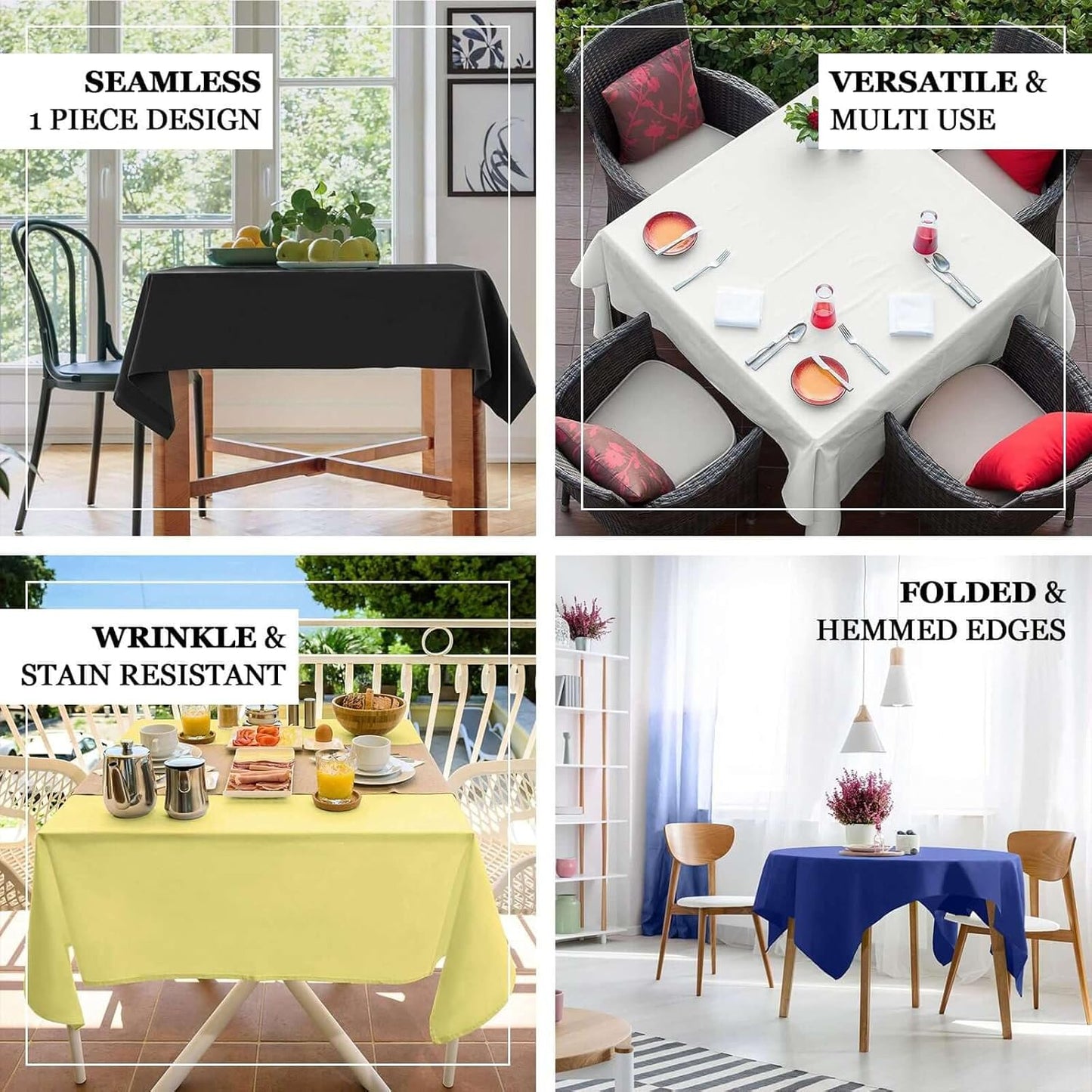 Efavormart 54x54 Navy Blue Wholesale Linens Seamless Polyester Square Linen Tablecloth for Wedding Banquet Party Restaurant