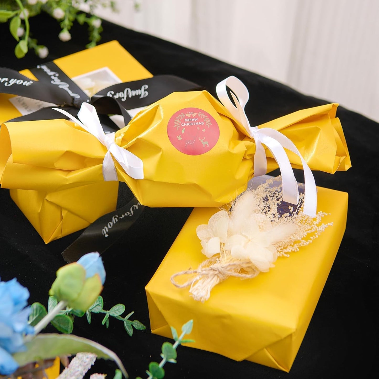 Matte Wrapping Paper Roll - Solid Color Pearly 17.3Inches X 39.4Feet Golden Yellow Shimmer Gift Wrapping Paper Roll Elegant Lustre Paper for Wedding,Valentine's Day,Birthday, Christmas PAP11GY