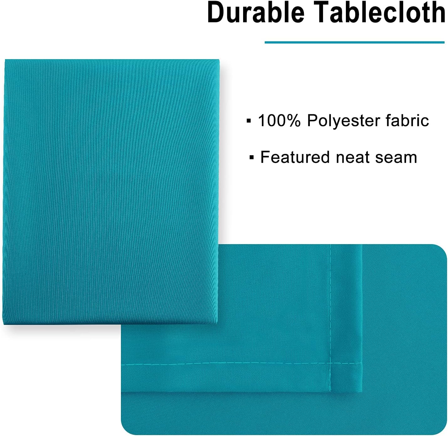 Hiasan Small Tablecloth for Square Tables - Waterproof and Spillproof Washable Fabric Table Cloth for Dining Room Spring Party (Turquoise, 40 x 40 Inch)