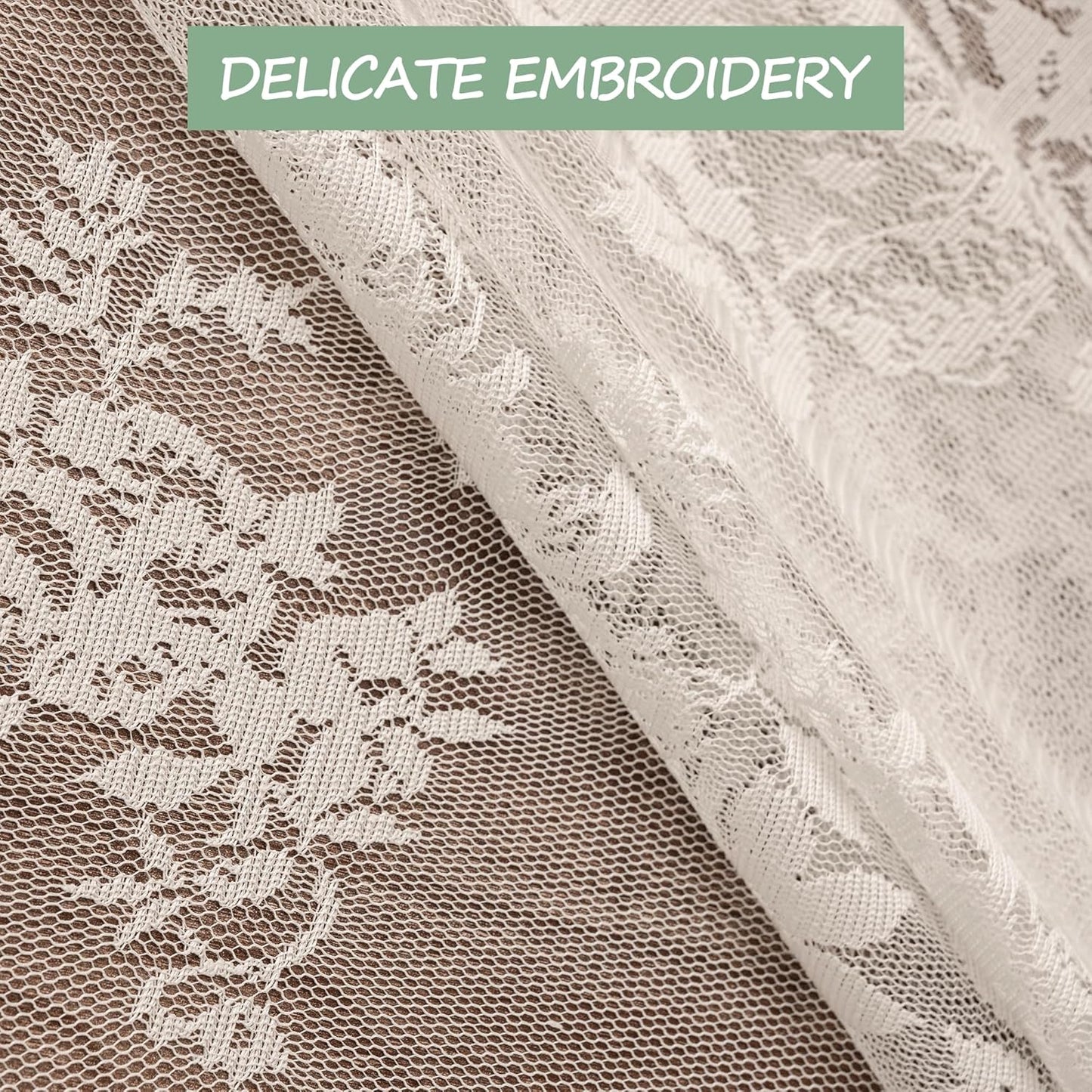 Jayla White Lace Tablecloth for Rectangular Tables, Vintage Style Wedding Table Cloths for Reception, Baby Shower, Birthday Party, Formal Dining, Dinner Parties 54 X 108 Inches