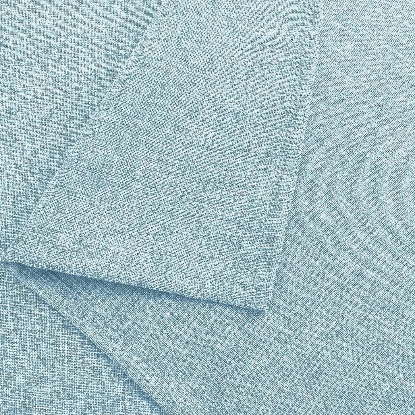 Hiasan Faux Linen Rectangle Tablecloth - Wrinkle and Stain Resistant Washable Table Cloth for Kitchen Dining Room Holiday Table Cover for Dinner, Lux Slate Blue, 60 x 84 Inch