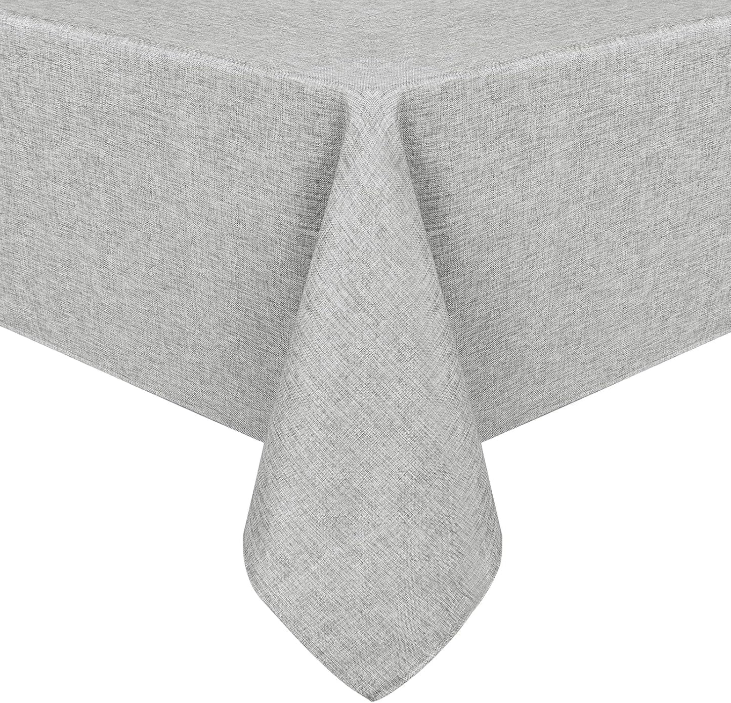 Hiasan Faux Linen Rectangle Tablecloth - Wrinkle and Stain Resistant Washable Table Cloth for Kitchen Dining Room Holiday Table Cover for Dinner, Light Grey, 70 x 120 Inch