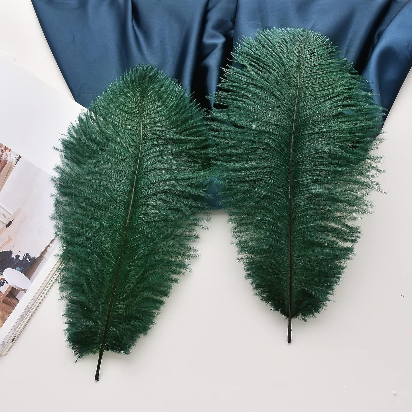 Ballinger Blackish Green Ostrich Feathers Bulk- 24pcs 8-10inch for Wedding Party Centerpieces Christmas Decor