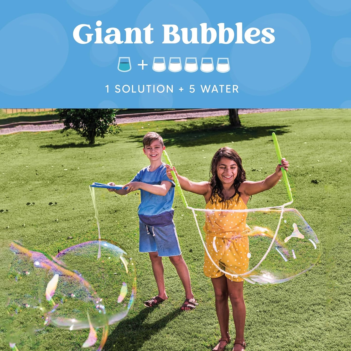 JOYIN 32 oz Bubble Solution Refills (Close to 1L/ 2.5 Gallon), Concentrated Solution for Bubble Machine, Wands, Blower, Easter (Yellow)