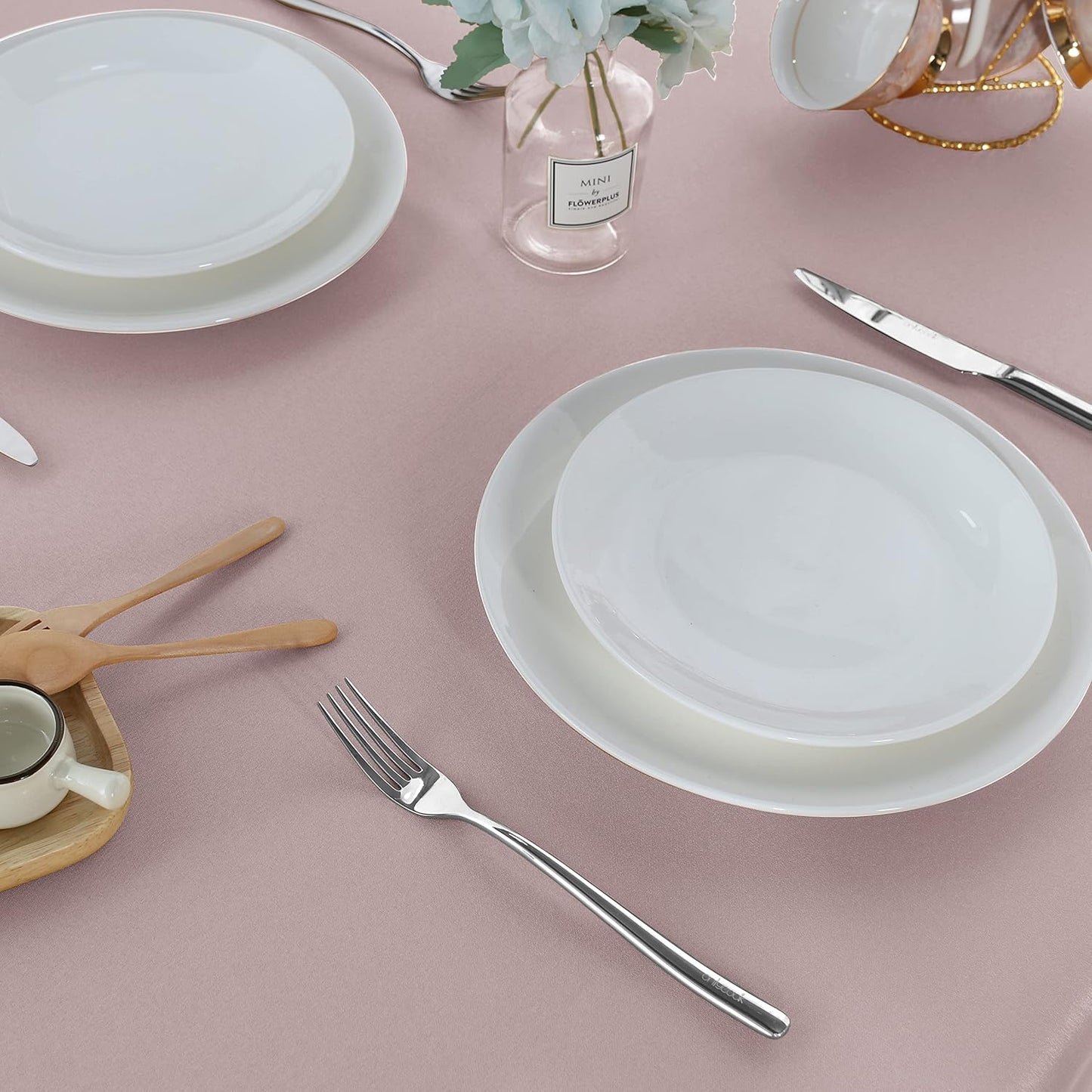 Fitable Rectangle Tablecloth Stain and Wrinkle Resistant Washable Polyester Table Cloth for Buffet Parties and Camping (54x120 inch, Blush)