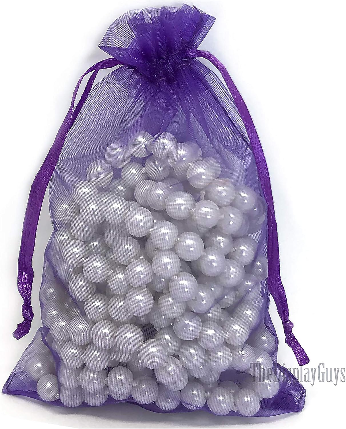 TheDisplayGuys 100-Pack 4x6 Purple Sheer Organza Gift Bags with Drawstring, Jewelry Candy Treat Wedding Party Favors Mesh Pouch