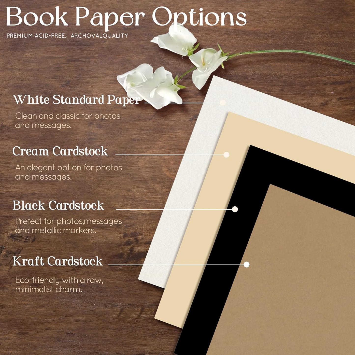 Personalized Wooden Wedding Guest Book, Custom Reception Sign Wooden Guestbook, Wedding Anniversary Birthday Decoration Supplies, Ideal for Photo Wedding Album, Photobooth Guestbook (Natural Wood)