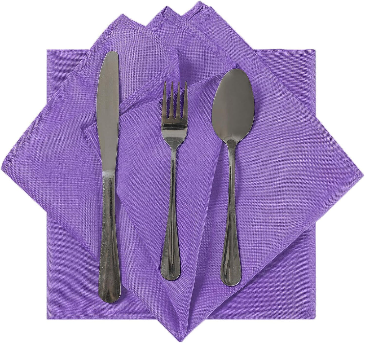 Cloth Napkins 20x20 inch Washable Polyester Dinner Napkins Soft Table Napkins for Wedding Party Dining Banquet(Purple,100PCS)