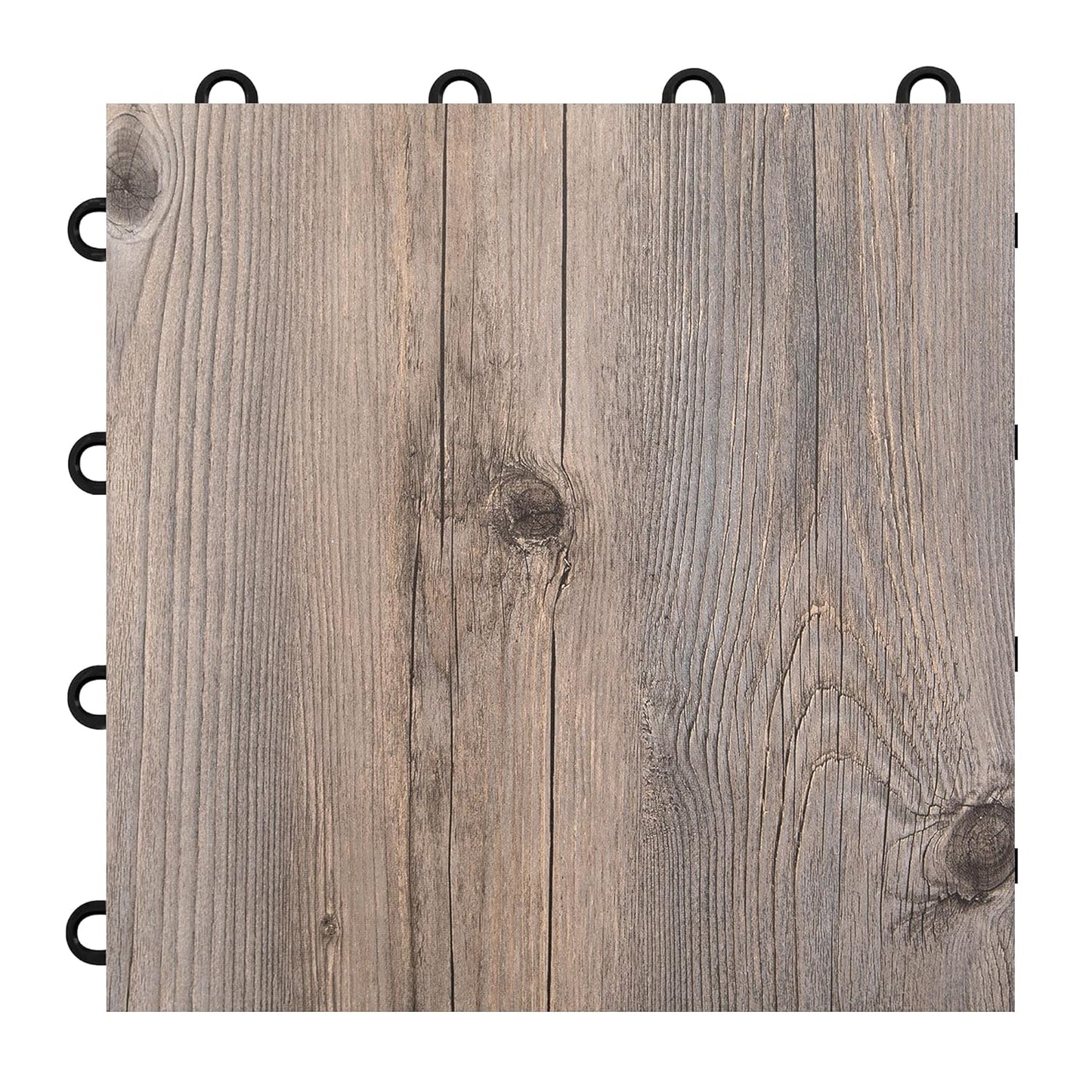 IncStores 3/8" Thick Snap Together Dance Flooring - 12"x12" Printed Vinyl Dance Floor for Practice & Performance - Barnwood - 1 Tile Pack