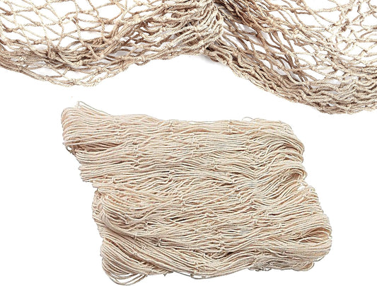 Natural Fish Net Party Decorations for Pirate Party, Hawaiian Party, Nautical Themed Cotton Fishnet Party Accessory
