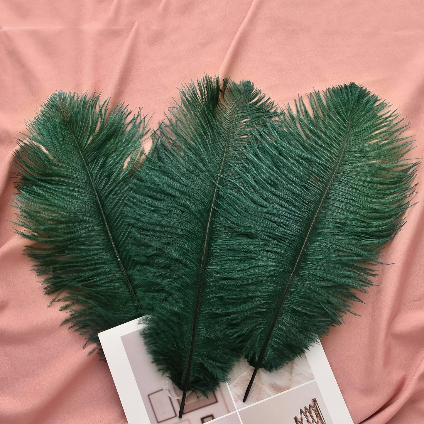 Ballinger Blackish Green Ostrich Feathers Bulk- 24pcs 12-14inch Big Feathers for Wedding Party Centerpieces Christmas Decor