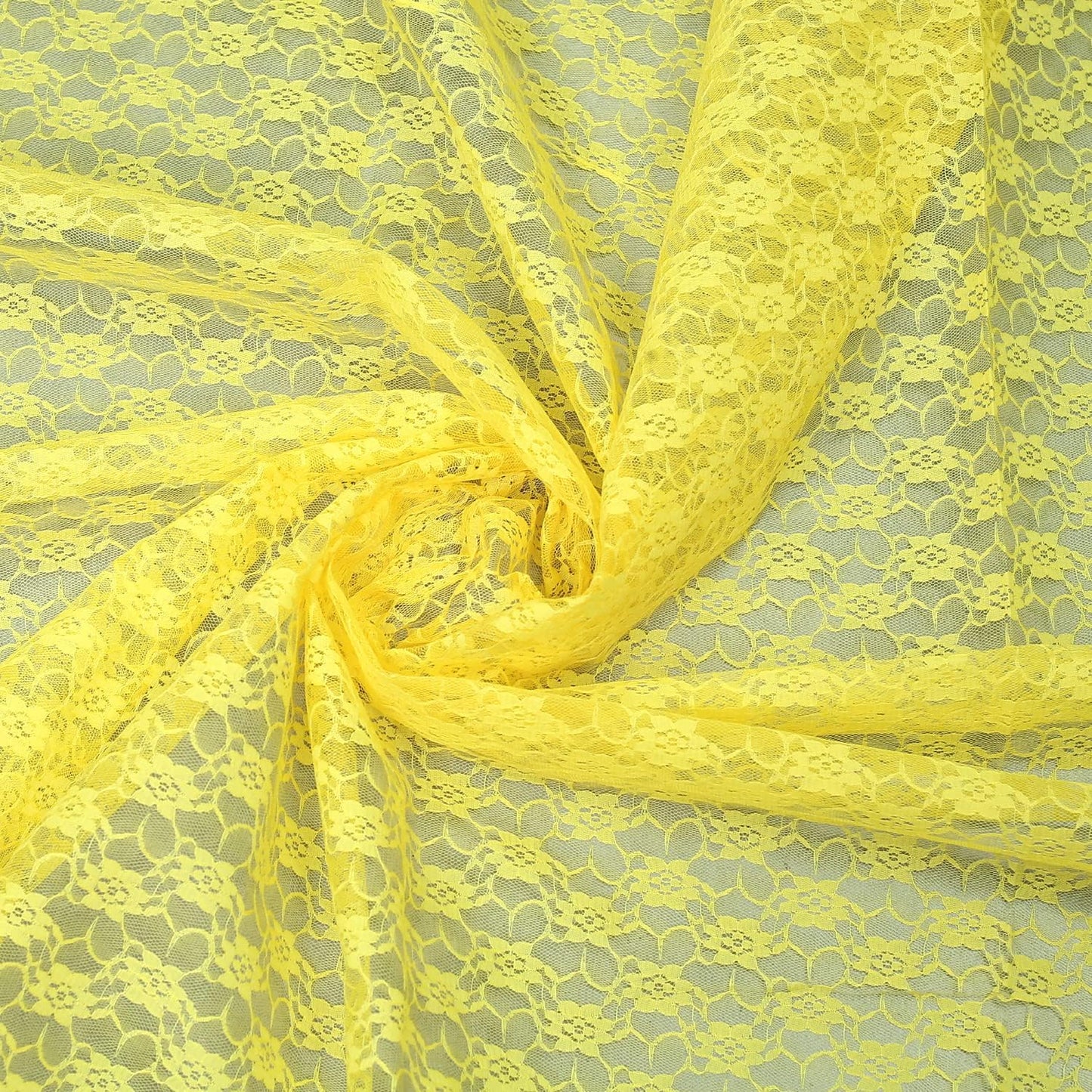 MDS Pack of 25Wedding 12 x 108 inches Lace Table Runner for Wedding, Decorations for Birthday Parties, Banquets, Graduations, Engagements, and Runners fit Rectangle, Round Table- Yellow